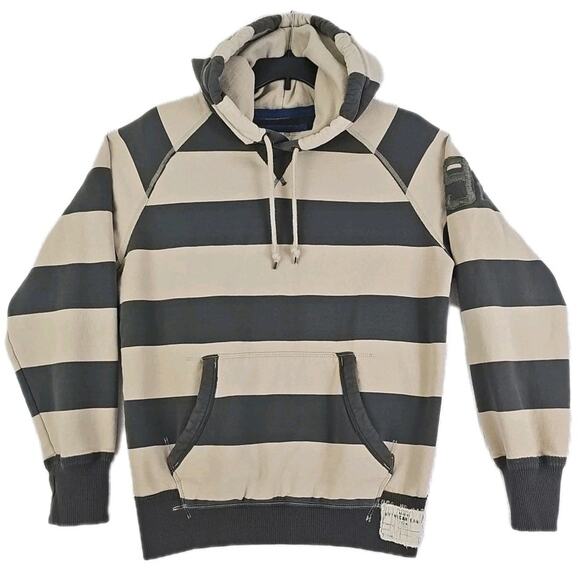 American Eagle Sweater Mens Large Striped Pullover Vintage Fit Sweatshirt Hoodie - Picture 1 of 16